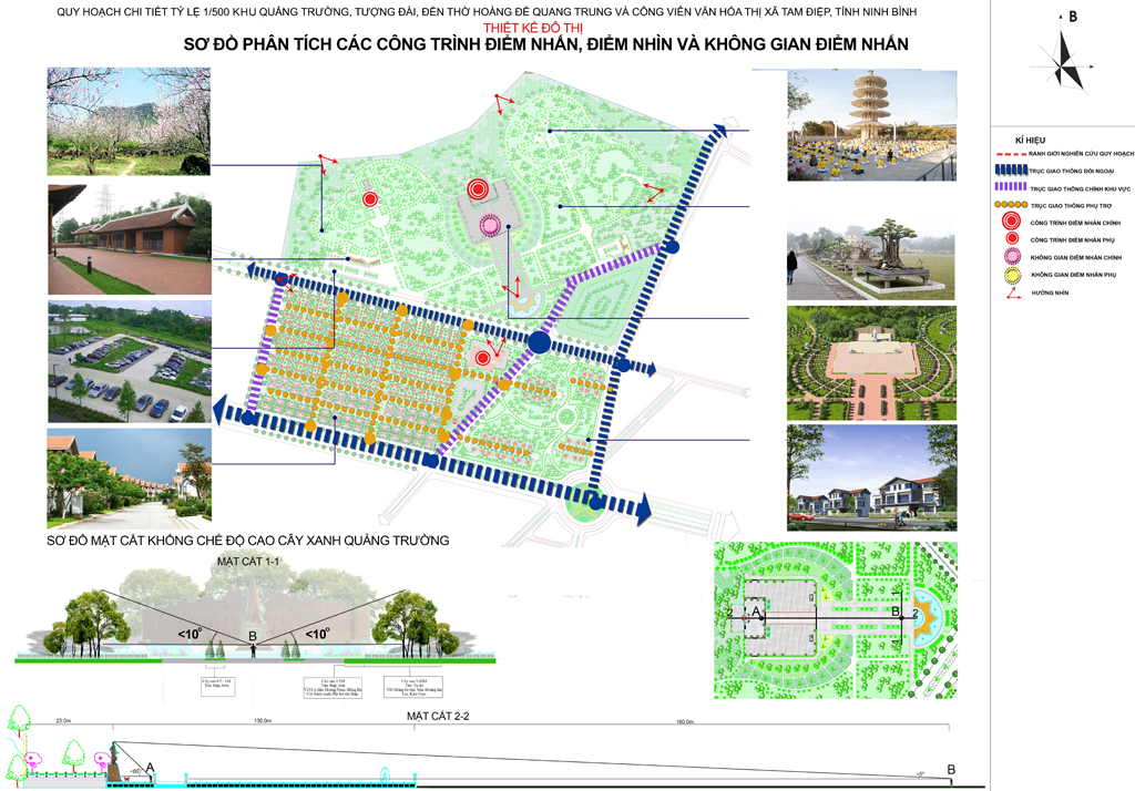 Khu quảng trường, tượng đài, đền thờ hoàng đế Quang Trung và công viên văn hóa thị xã Tam Điệp_Quy hoạch chi tiết tỷ lệ 1/500