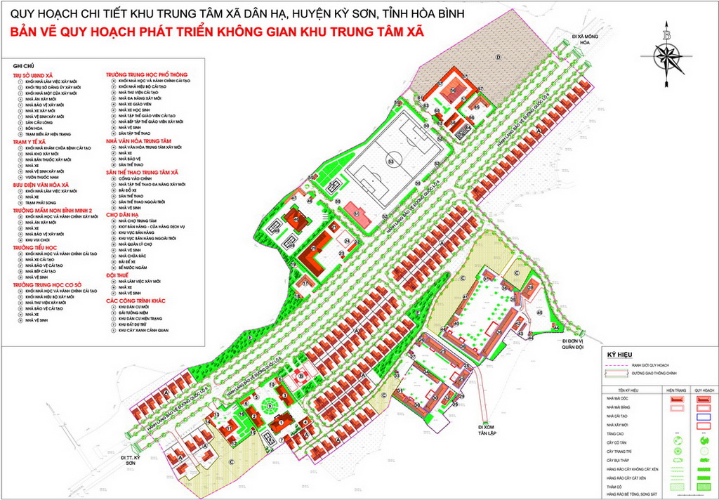 Xã Dân Hạ, huyện Kỳ Sơn, tỉnh Hòa Bình_Quy hoạch trung tâm